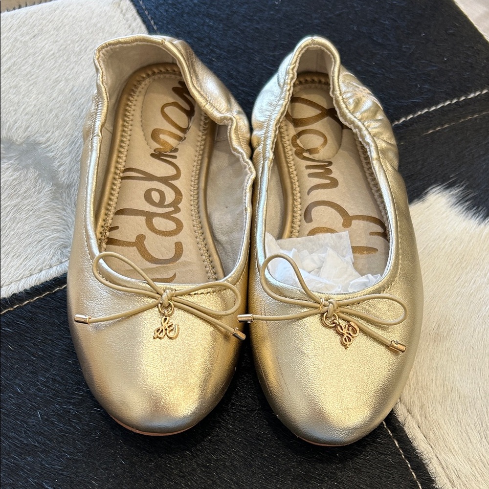 Sam Edelman Metallic Gold Felicia ballet Flats 2M